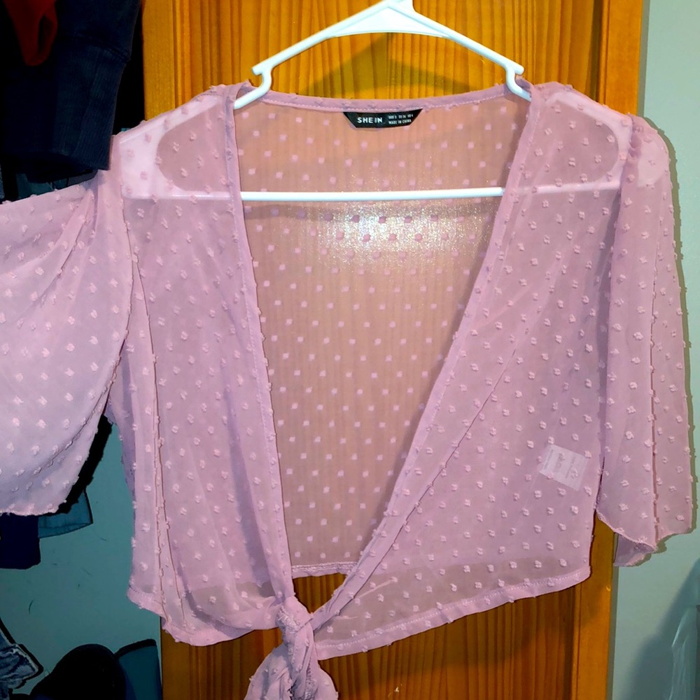 Pink see through coverup